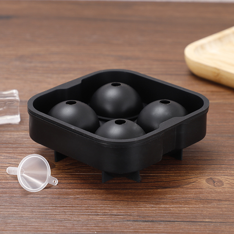 Direct Supply Silicone 4 Ball Ice Tray Creative Multi-Style Ice Tray round Ice Hockey Mould Household Ice Maker Custom Wholesale