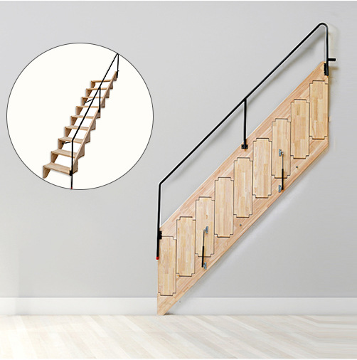 伸缩楼梯拉伸隐形梯折叠靠墙楼梯家用阁楼梯子原创设计2020年新款