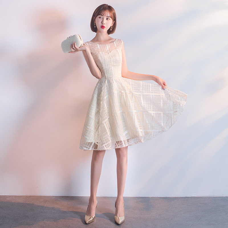 伴娘服2022新款春夏季韩版学生聚会小礼服连衣裙宴会晚礼服女短款06