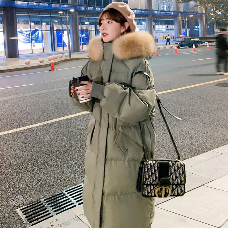 2023 New down Cotton Jacket Women's Mid-Length Dongdaemun Cotton-Padded Coat Winter Bread Coat Cotton-Padded Jacket Large Size Coat Fashion