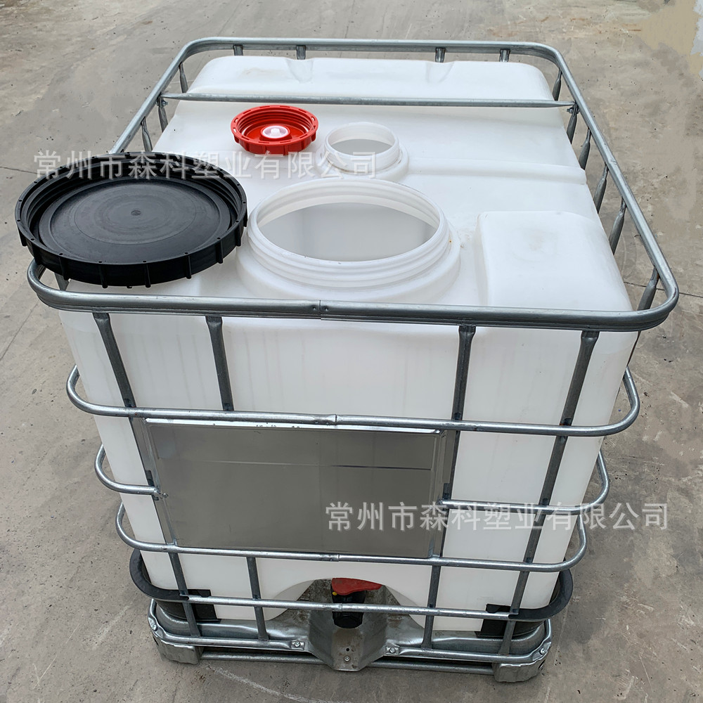 1000l吨桶搅拌罐 1立方吨桶搅拌桶 双口搅拌吨桶 带框架化工方桶