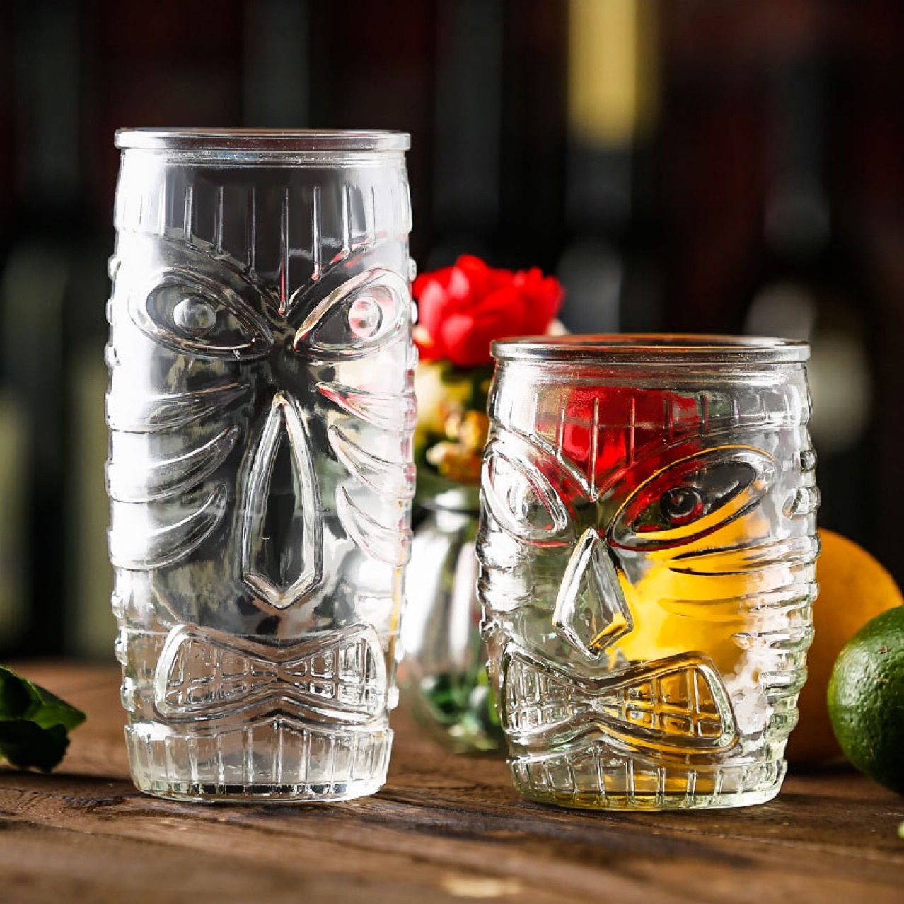 利比提基杯玻璃杯473ml夏威夷鸡尾酒tiki果汁美式鬼脸杯l92142