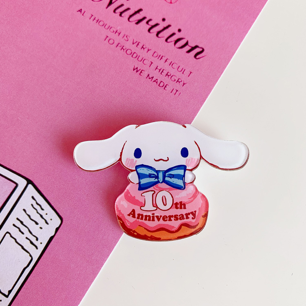INS Fashion Cute Japanese Style Creative Acrylic Small Brooch Cartoon Puppy Accessories Clothes and Bags Pendant Badge Female