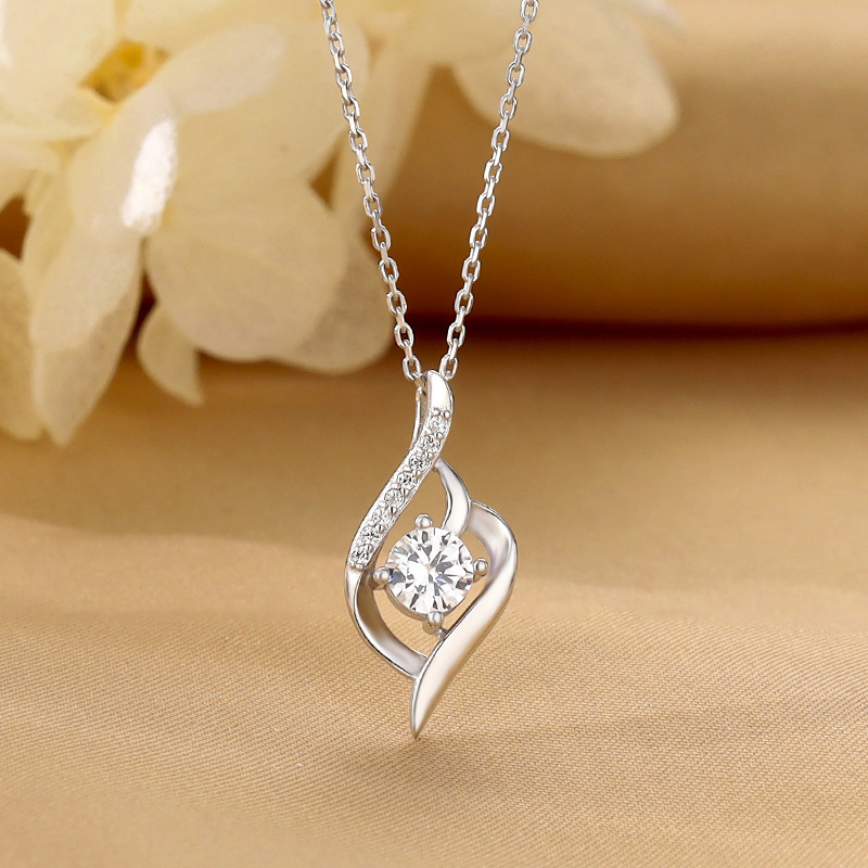 宸琪s925银天使之恋项链女韩版轻奢气质镶钻锁骨链小众时尚项饰品