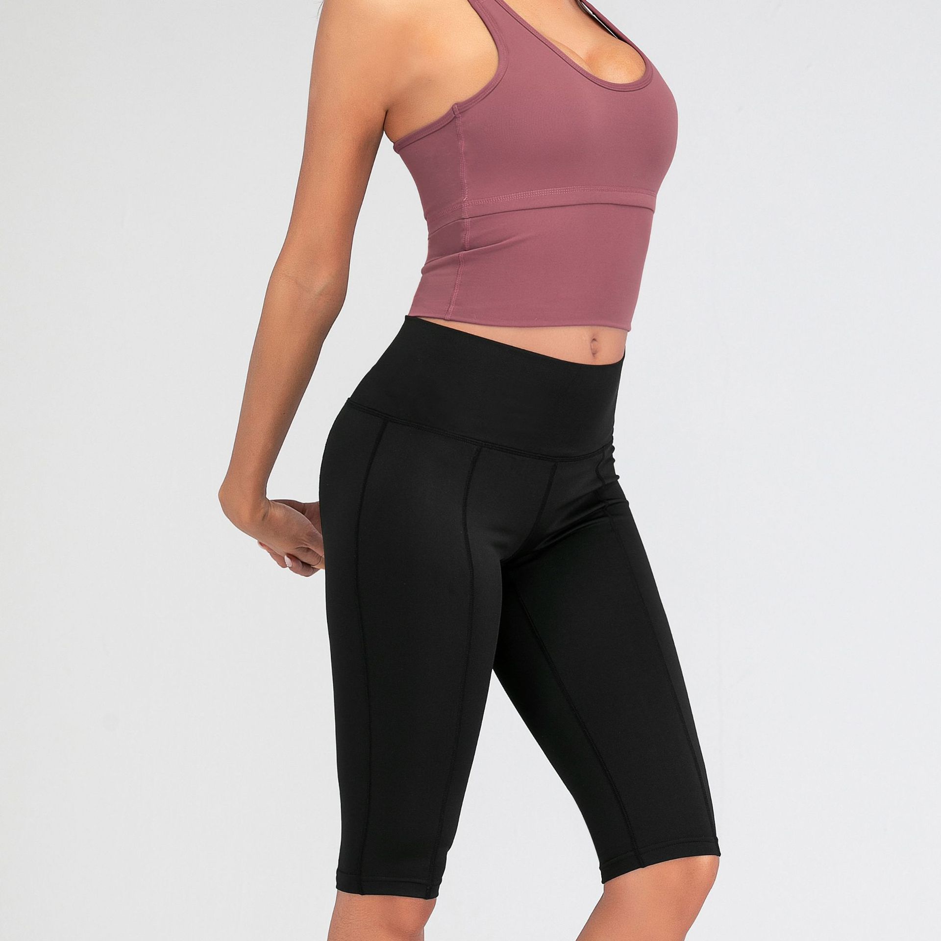 2020年新款打底裤女五分裤 骑行裤马裤中裤紧身多色现货春夏款