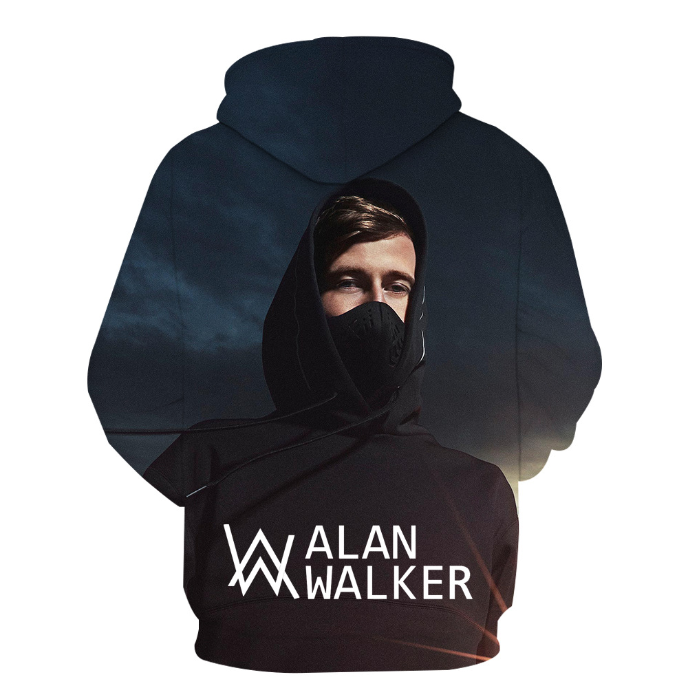 艾伦沃克新款alan walker挪威dj明星周边潮流男女休闲印花连帽衫