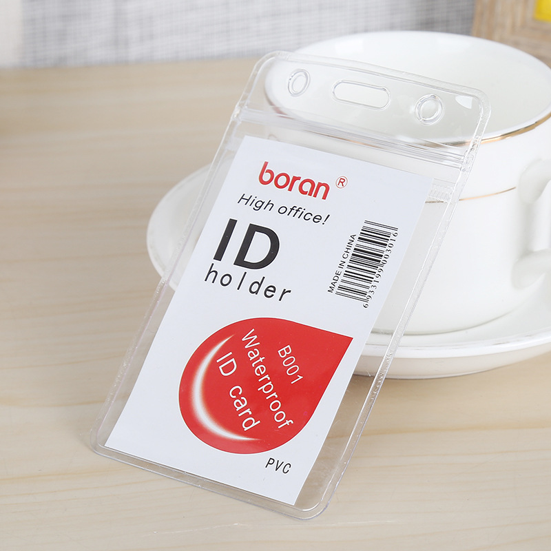 Factory Wholesale Soft Film Id Card Holder Vertical Badge Transparent Work Permit Name Tag Bank Card Protective Cover