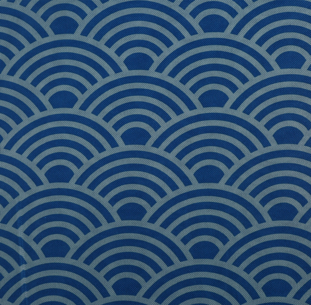 涤纶布印花日式海浪图案典雅和风花纹印花桌布户外抱枕面料