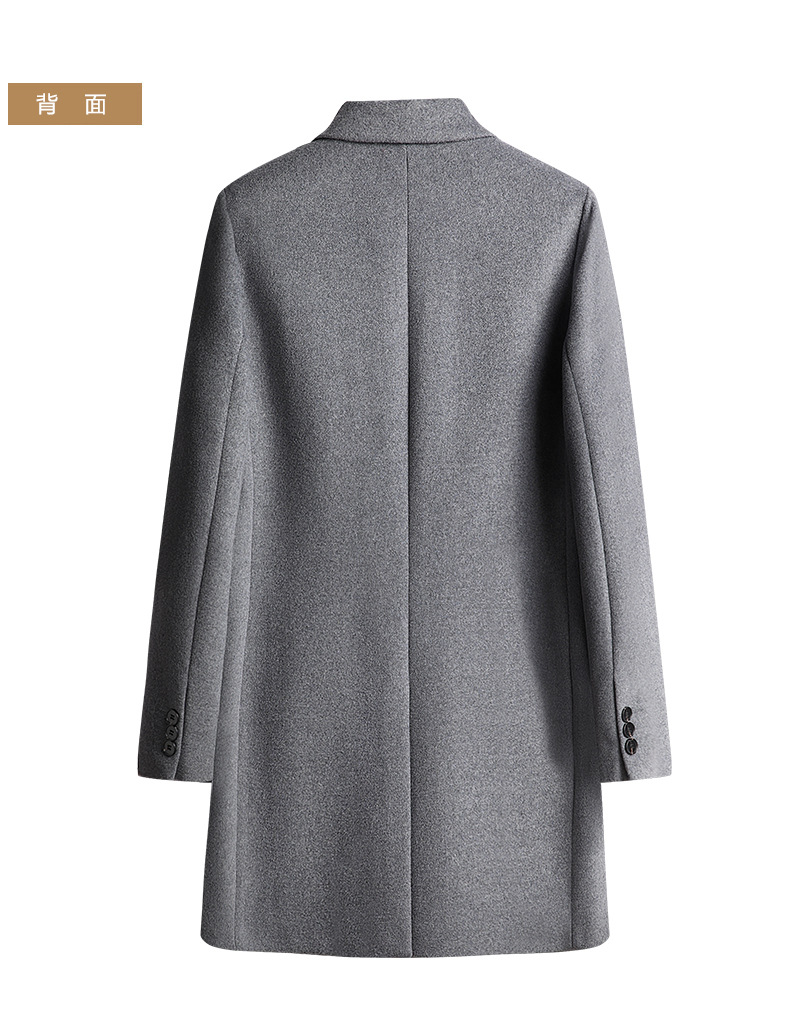 2020新款双面呢男士修身羊毛呢子大衣中长款风衣中年休闲外套秋季