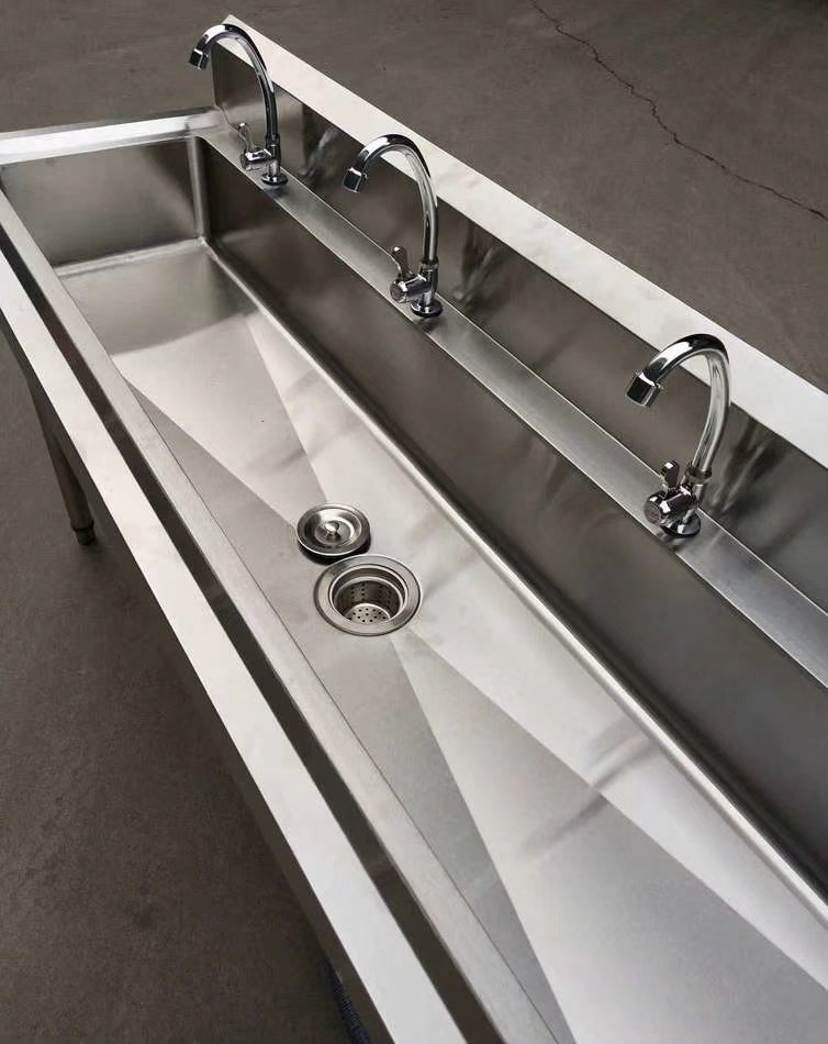广州工厂定做学校食堂工厂加长不锈钢洗手池大单星201洗刷盆订做