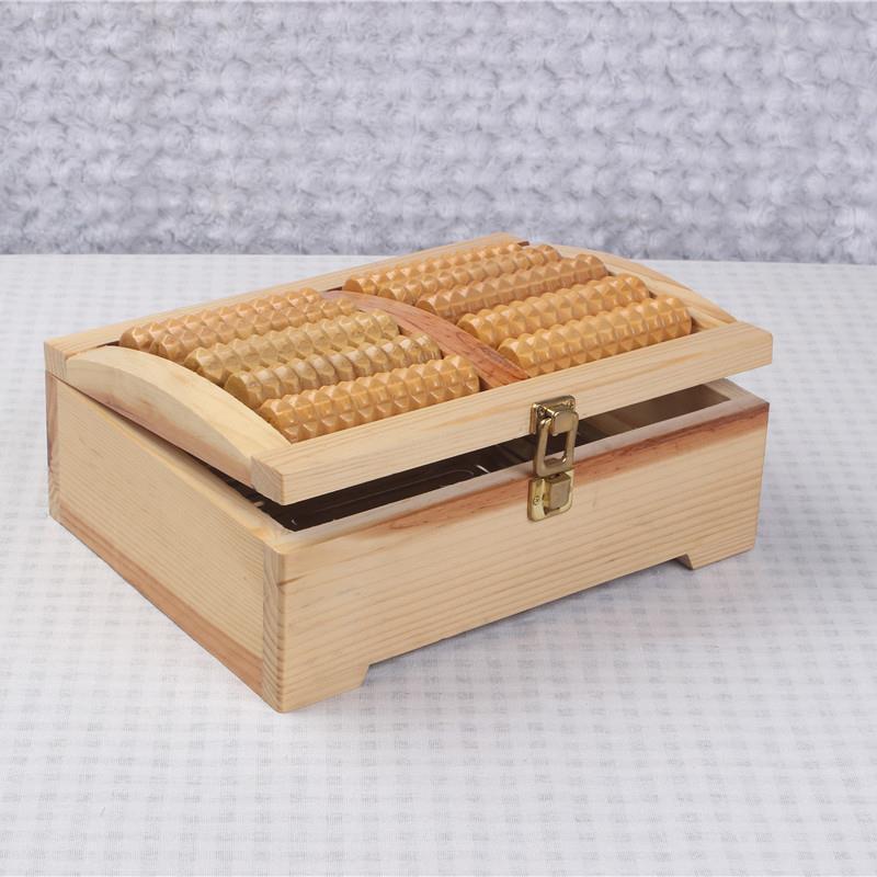 脚底艾灸盒足部熏脚器木制足底艾灸按摩足灸仪滚轮家用便携去湿气