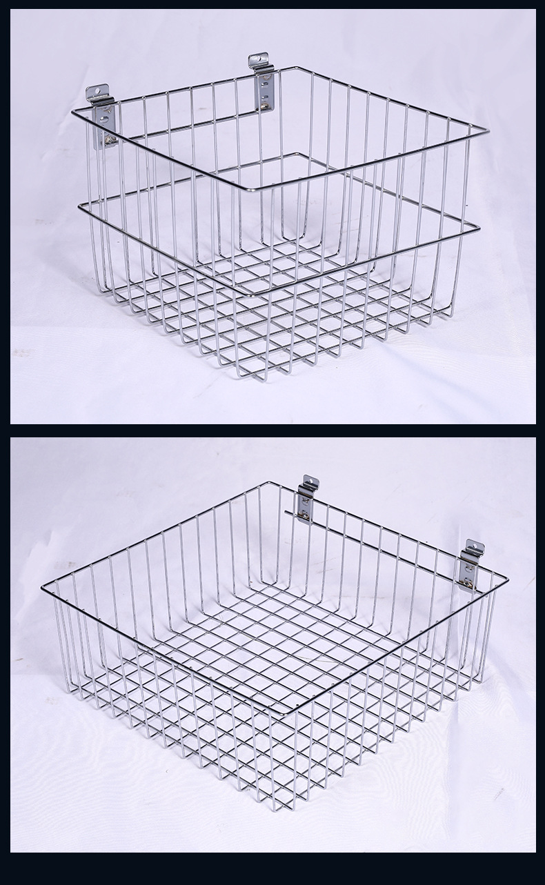 铁丝篮子储物篮小框镀铬置物架家居文件收纳网篮家用收纳筐