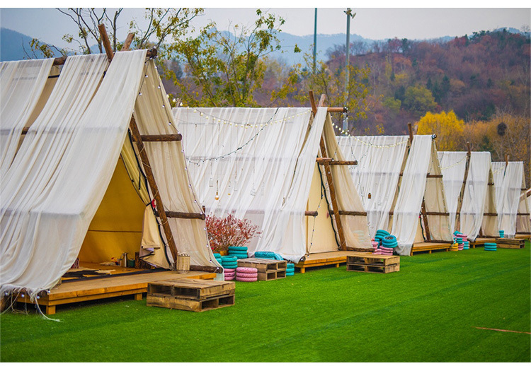 户外营地酒店帐篷抗风防雨纱幔星空旅游野营民宿度假村野营篷房