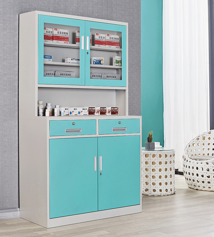 诊所西药柜铁皮文件药柜子不锈钢无菌药品柜医务室医用配药处置台