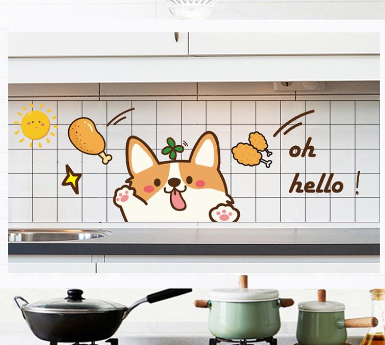厨房防油贴纸柜灶台用耐高温墙壁瓷砖贴画防水防潮墙贴壁纸自粘
