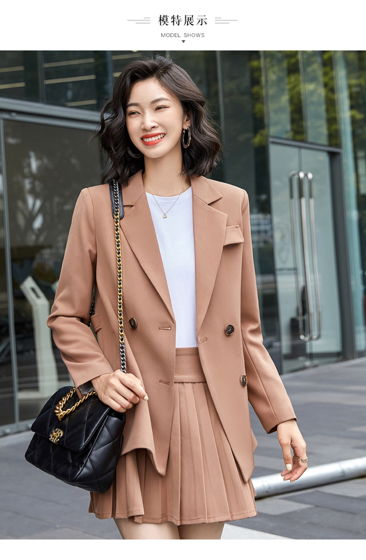 大学生工装面试工作服职业套装女2020秋冬季新款时尚百褶西服套裙