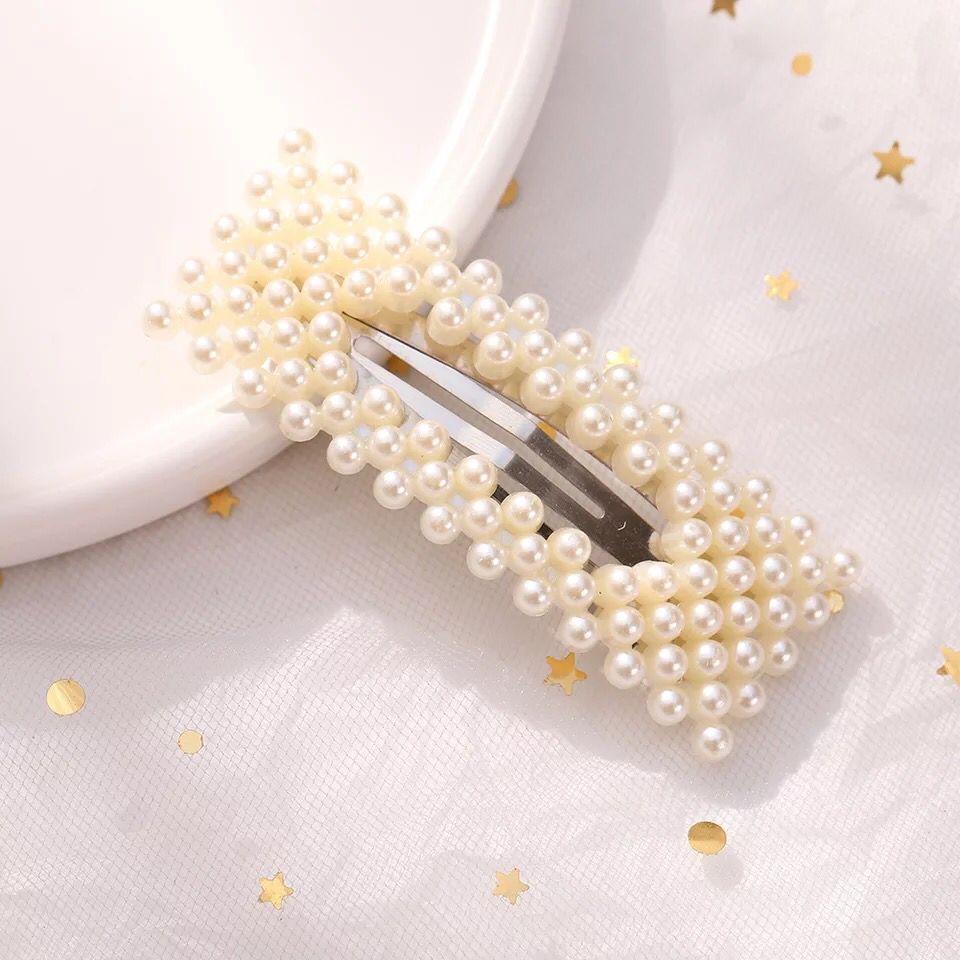 ins发夹网红一字爆款韩版珍珠边夹女士刘海网红发卡夹子头饰