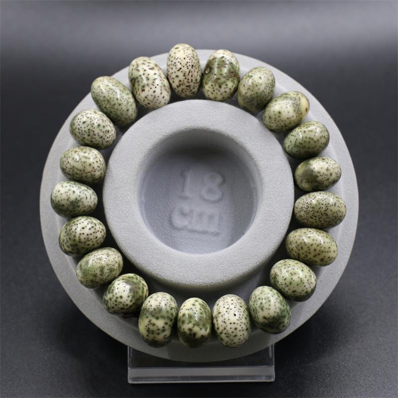 海南石玉料阴皮星月菩提子随形帝王绿单圈男女手串彩云追月正月