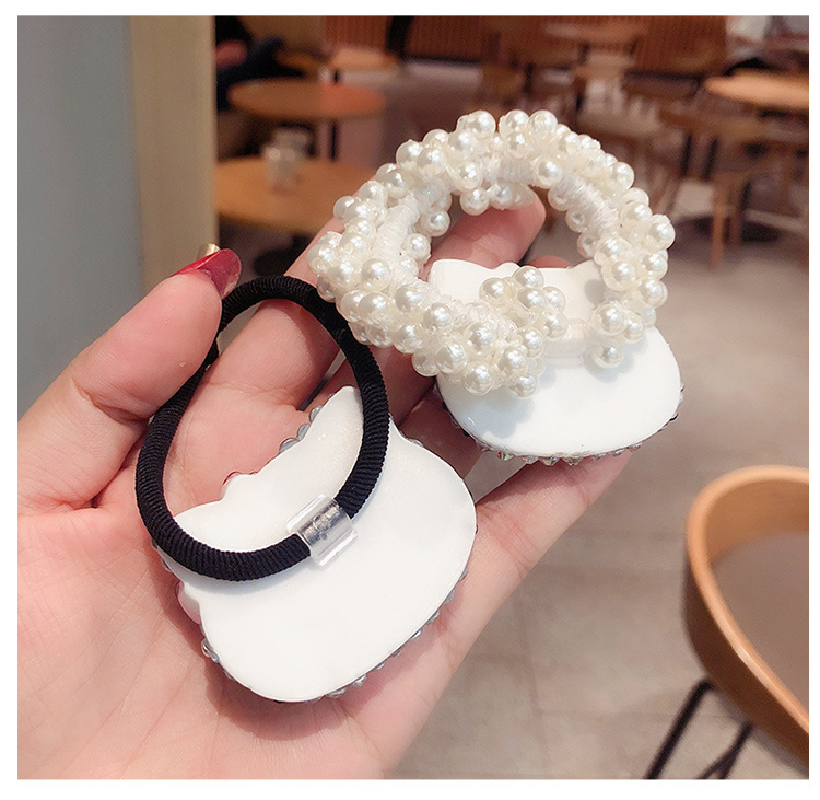 皮套头绳女简约气质优雅网红发绳ins风kt满水钻橡皮筋珍珠头饰