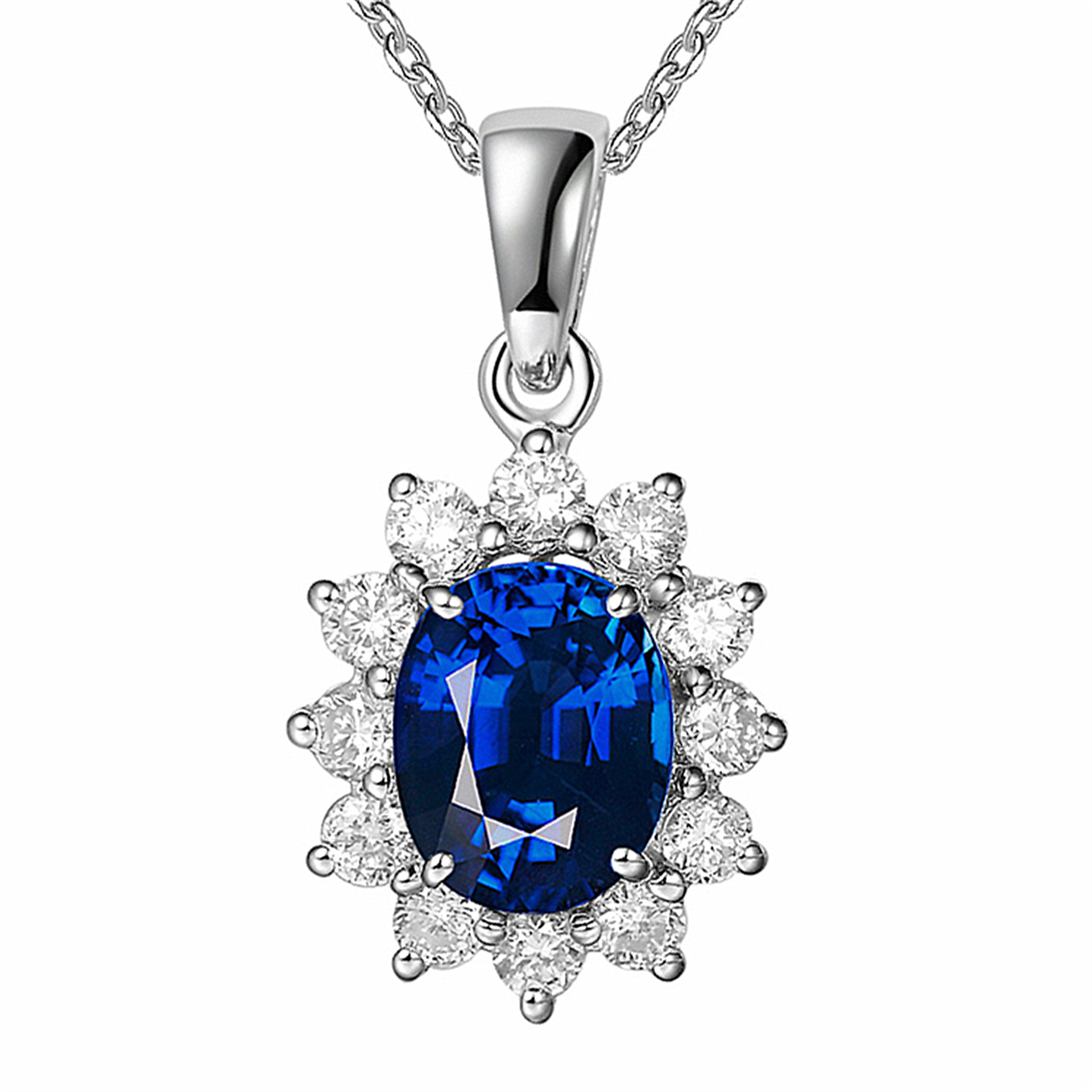 天然蓝宝石金项链