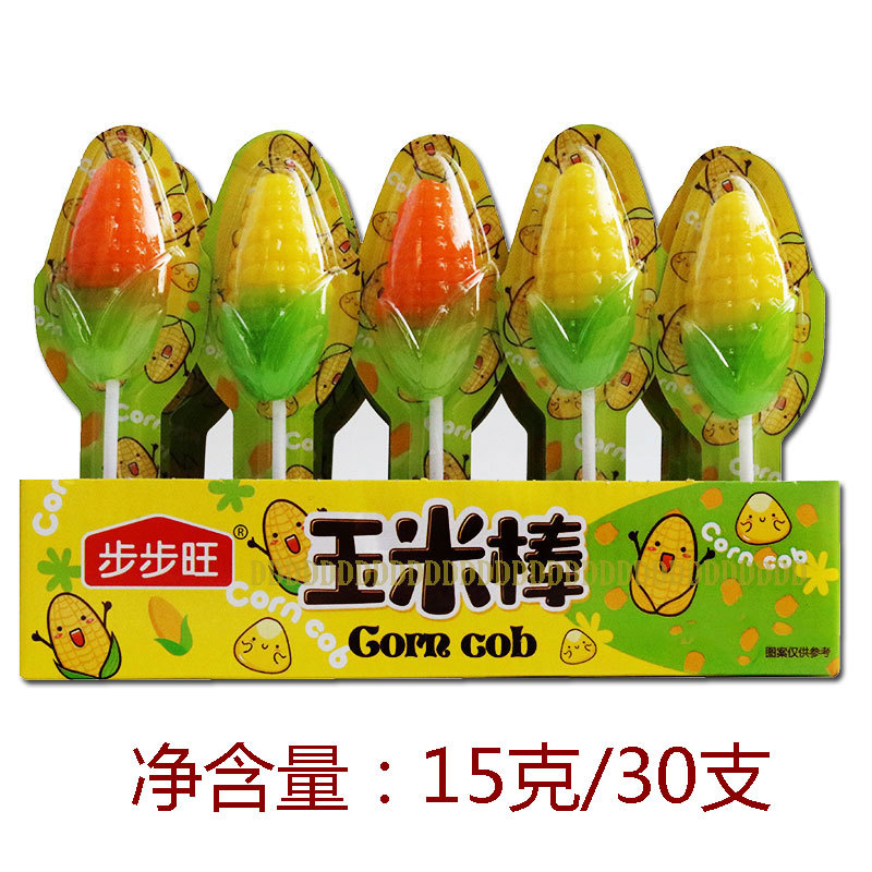 玉米棒棒糖1盒30支水果硬糖卡通创意造型儿童糖果休闲零食