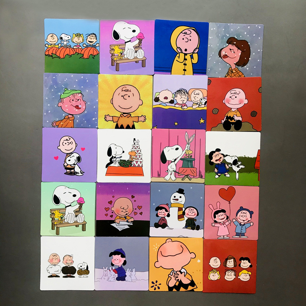 20张美国《花生漫画》查理·布朗卡通装饰贴纸行李箱电脑汽车贴画