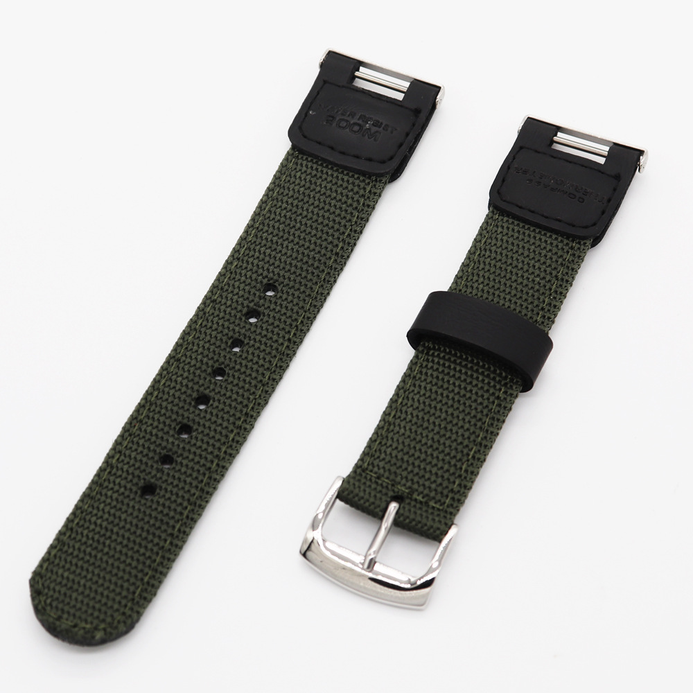 军绿色尼龙表带 适配卡西欧表带sgw100 sgw200 黑表链 手表带配件