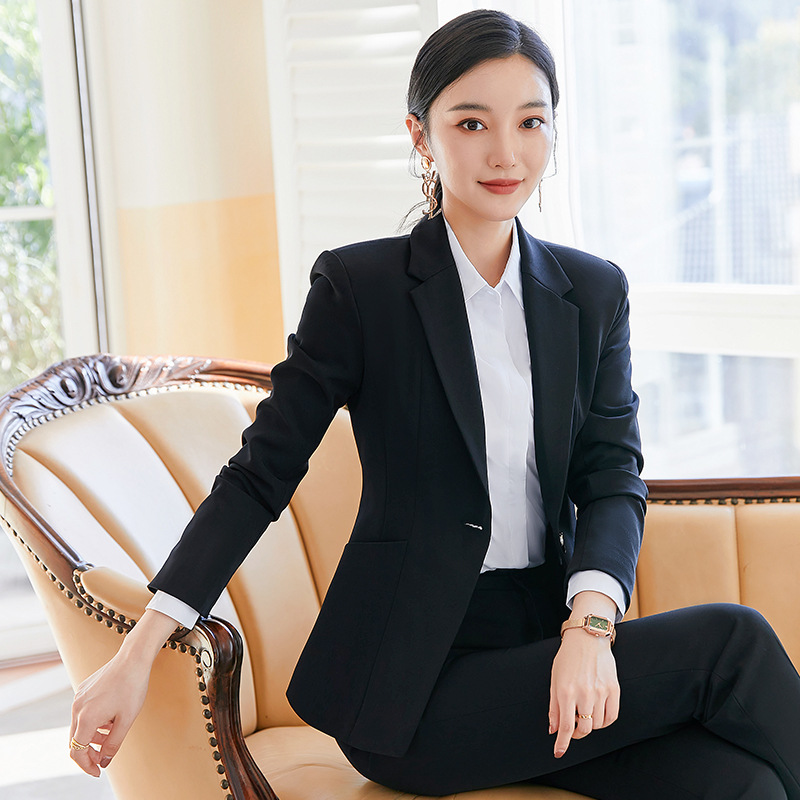 职业西装女套装职场正装秋冬银行酒店销售工作服裤裙套装2-4件套