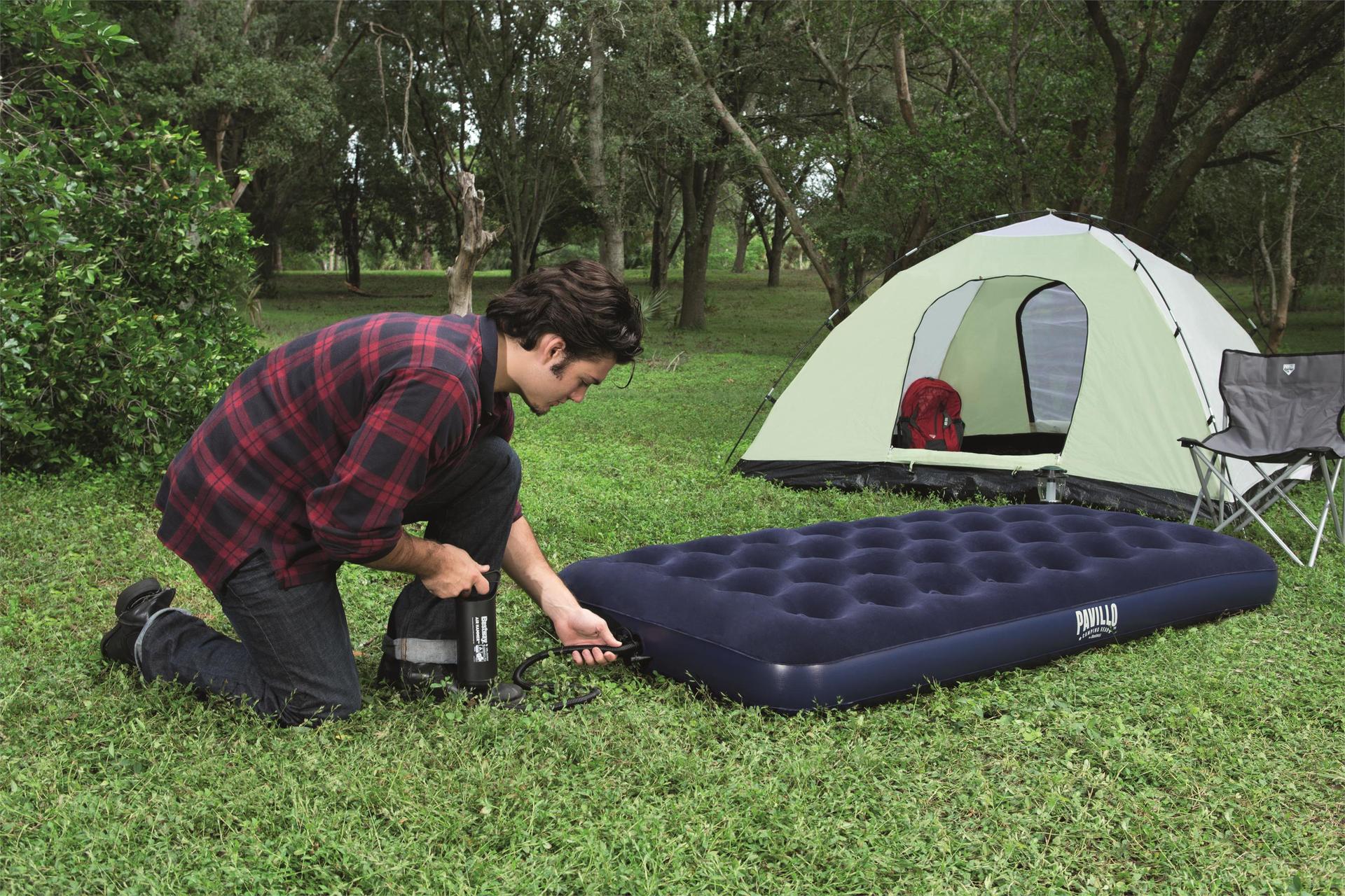 bestway单人加大植绒充气床垫 户外充气床双人气垫便携床垫懒人床