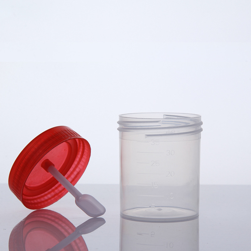厂家供应一次性尿杯带盖采样杯样品杯痰杯标本杯盒40ml大便杯