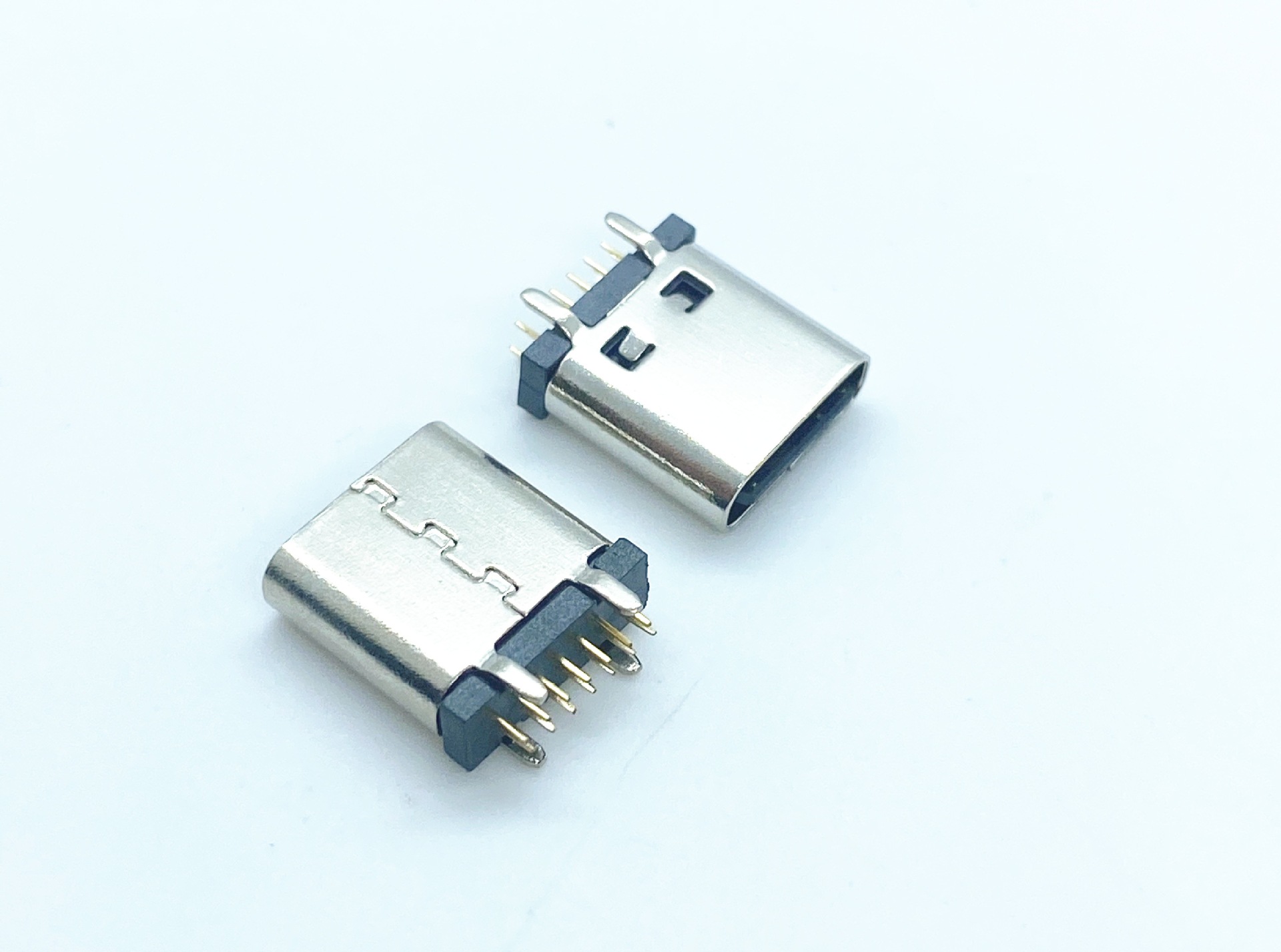 usb3.1连接器 type-c 14pin母座立式180度直插10.0mm 正反插接口