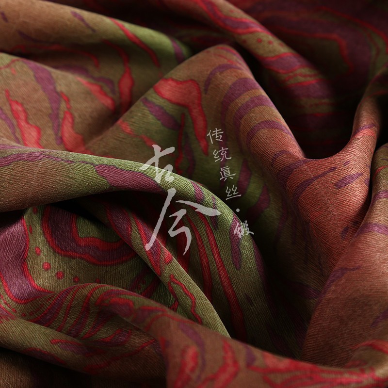 全真丝斜纹缎传统香云纱面料正宗广东顺德莨绸丝绸春夏服装布料