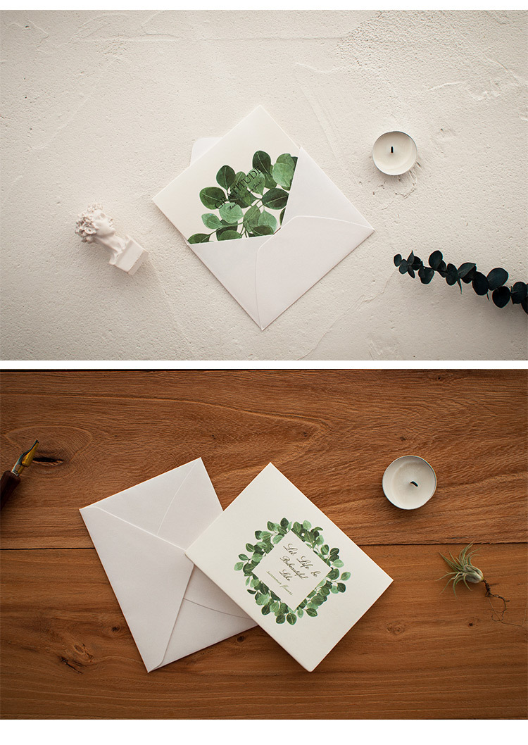 小清新员工生日礼物留言卡贺卡 唯美节日婚庆礼品卡片折叠贺卡