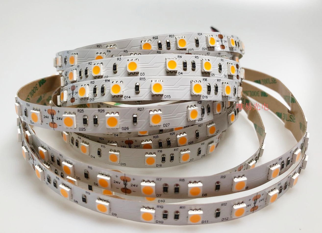 纯金线 低光衰 5050灯带 24v 晶元 三安芯片 ra>95 质保5年灯条