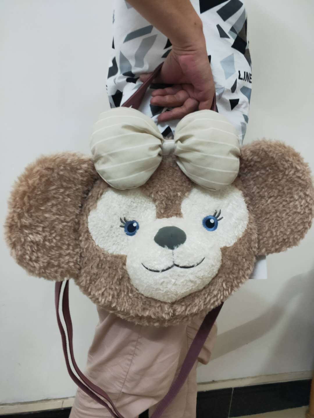 新款 达菲熊毛绒小熊雪莉玫女包女式斜挎包双肩包单肩包大包包