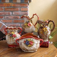 ins家居装饰品 客厅小花瓶陶瓷工艺品欧美摆件结婚摆件创意礼品