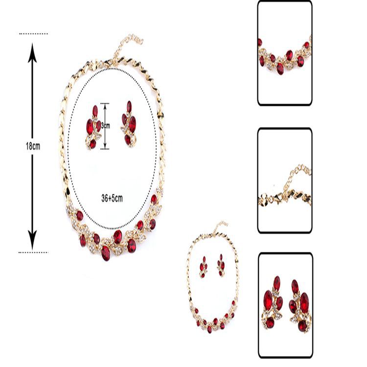 New Women's Jewelry Suit Bridal Necklace Earrings Wedding Two-Piece Set Banquet Accessories