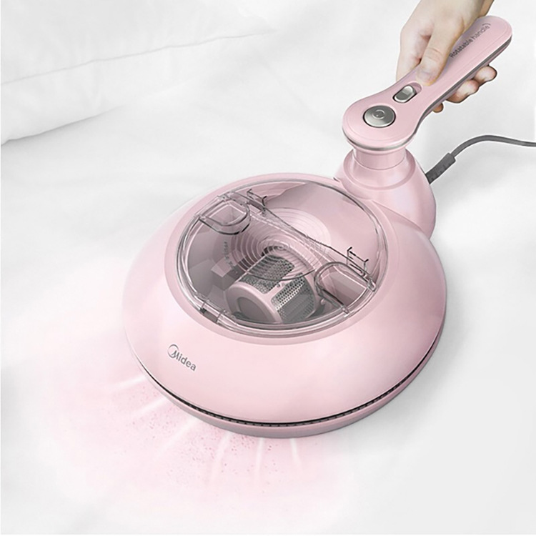 美的mt3家用有线手持床上家用吸尘器冰莹粉紫外线吸尘器