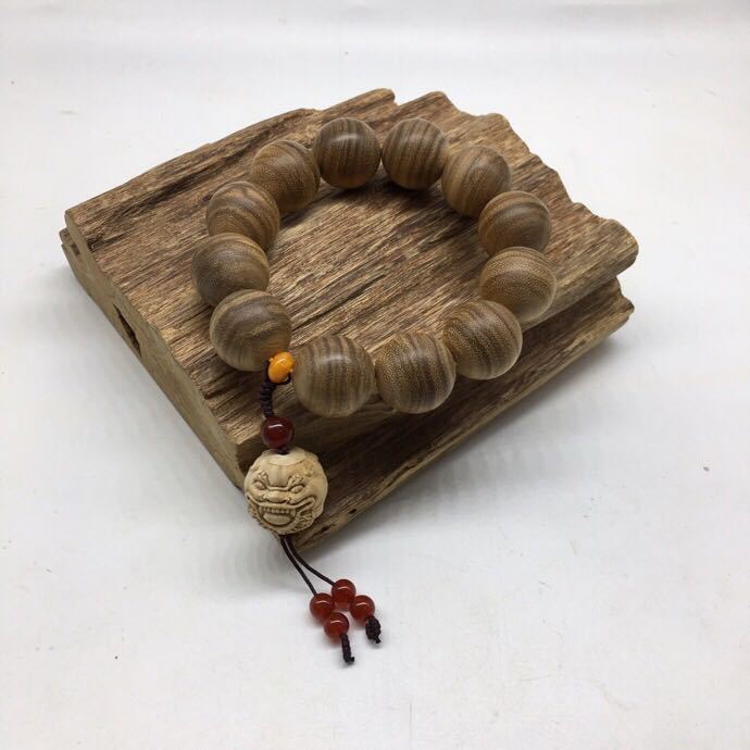 越南奶香木手串巴布亚沉香佛珠檀香男款2.0手链文玩貔貅醒狮饰品