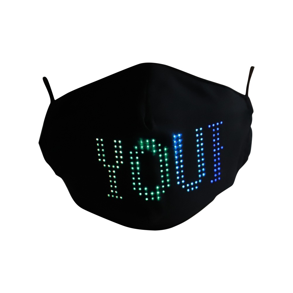 七彩发光口罩led发光口罩立体口罩彩色口罩app显示屏口罩爆款现货