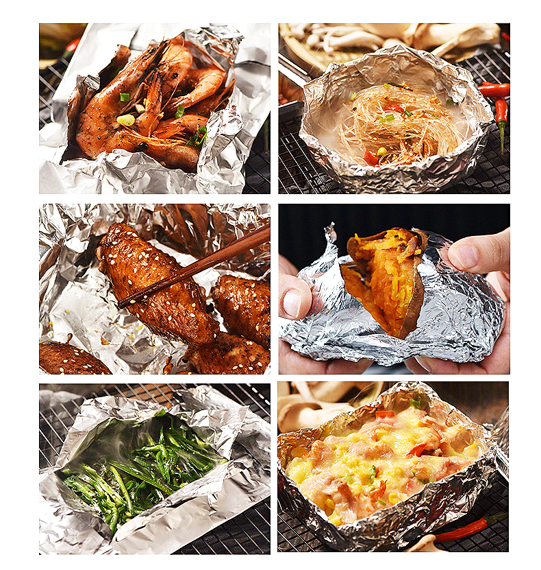 卷装各种规格加厚烧烤铝箔纸锡纸花甲烤鱼烤箱烘焙食品级锡箔纸