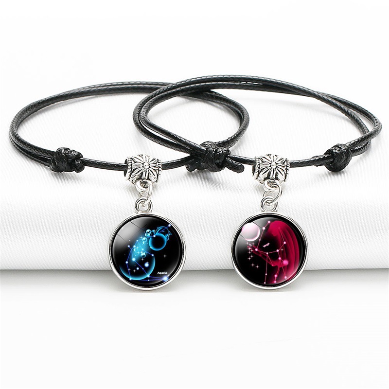 经典星空款黄道十二星座手绳 个性男女简约宝石手链 淘宝地摊货源