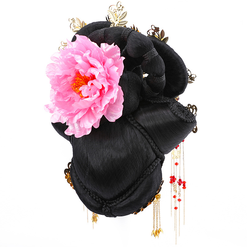 唐朝贵妃发冠发簪饰品反串凤冠发饰古装皇后造型盘发流苏头饰套装