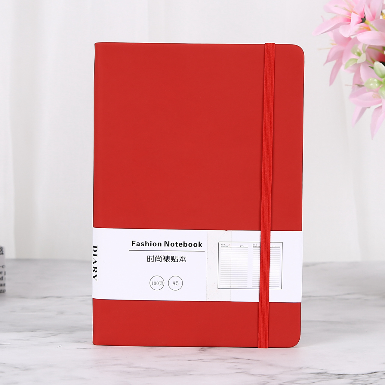 A5 Hard Leather Bandage Color Notebook Cross-Border Business Office Pu Notebook Diary Book in Stock Can Be Used as Logo