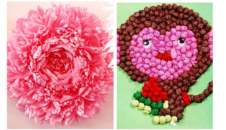 彩色皱纹纸手工材料纸幼儿园手揉纸玫瑰花加厚手搓纸灯笼纸褶皱纸