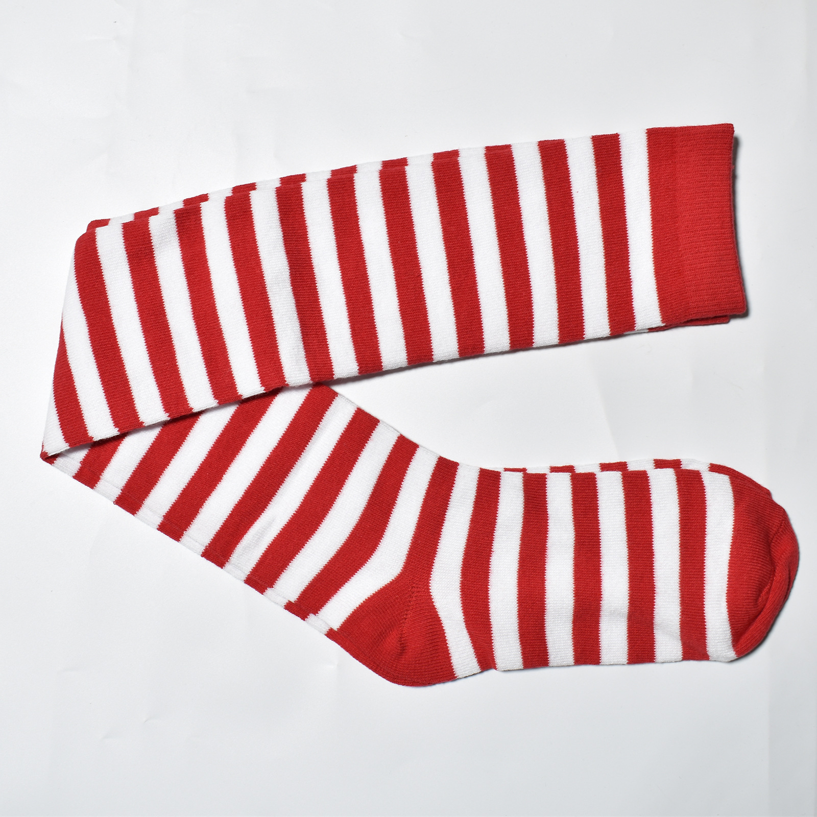 秋冬季 女士条纹过膝长筒袜圣诞袜 棉袜cosplay