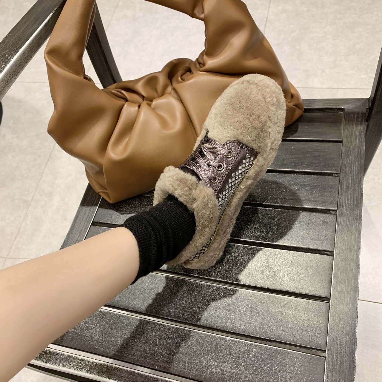 鞋子女2020年新款冬季网红外穿毛毛鞋女加绒豆豆鞋时尚羊羔毛棉鞋