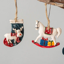 圣诞树脂小挂件圣诞树装饰挂件配件美式复古圣诞小挂件圣诞装饰品