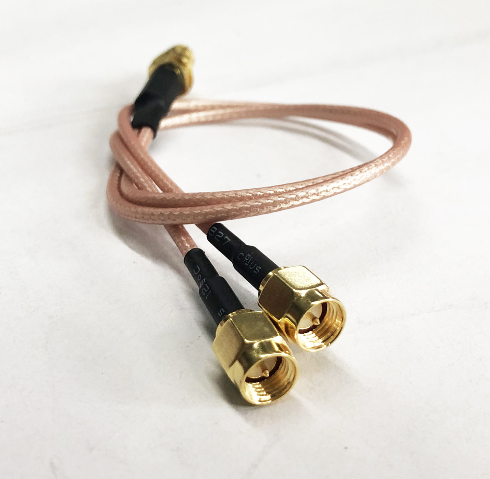 同轴射频转接线 sma公转sma母双头 一分二 y型跳线转接线 可定制