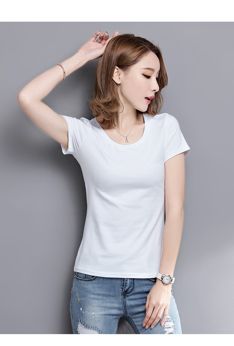 莫代尔t恤女短袖打底衫春夏季2020新款洋气修身纯色薄款上衣